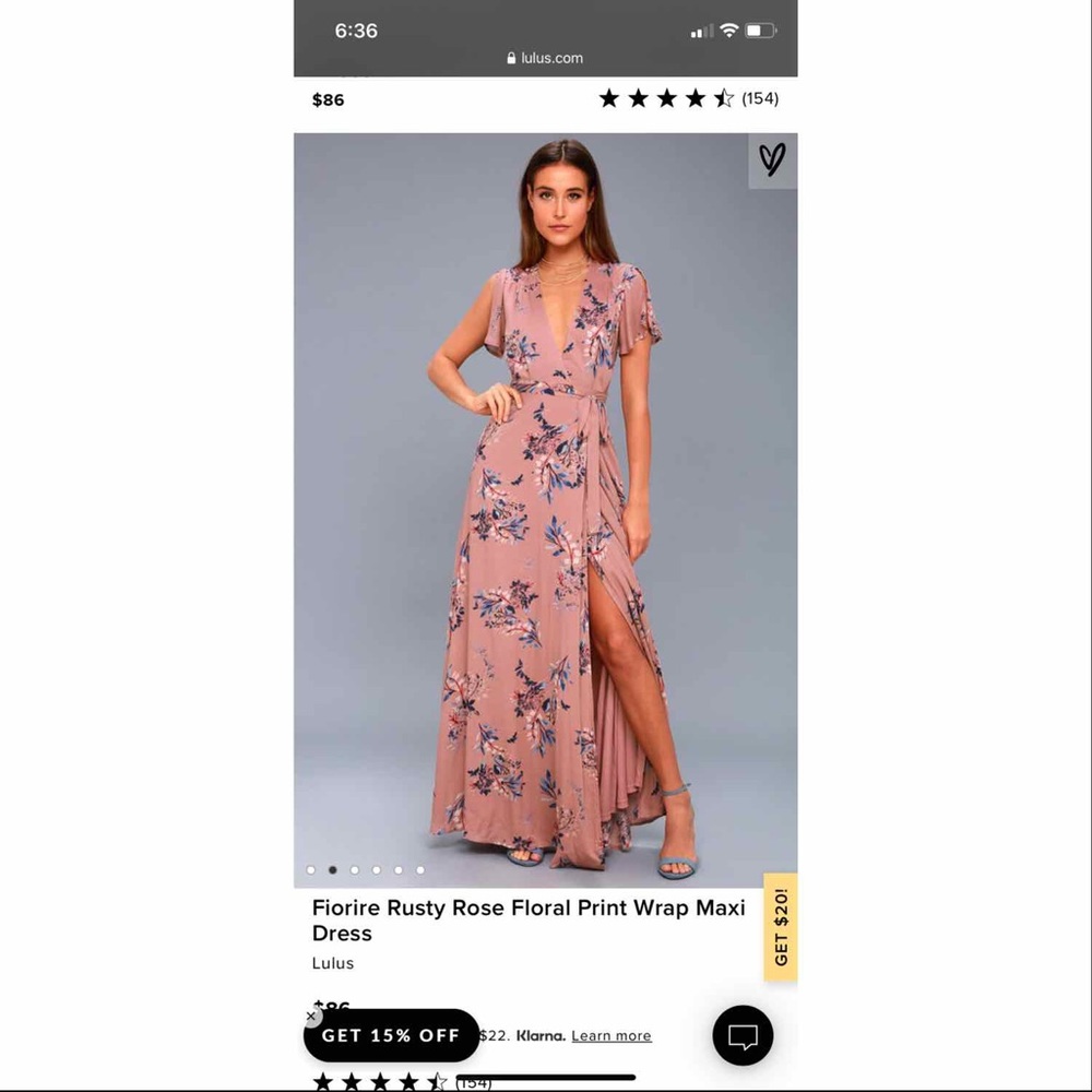 NWT Rose Faux Wrap Dress